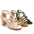 Ankle Strap Cutout Caged Chunky Heels Sandals Women